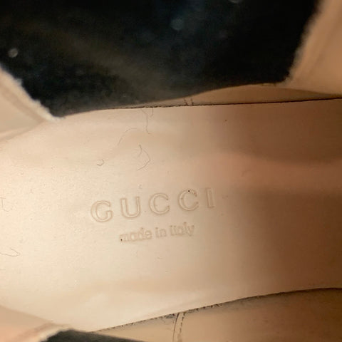 GUCCI Talla 5 Botines con adornos Trip de cuero negro