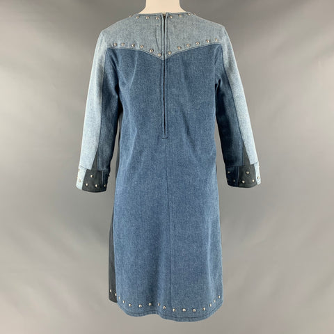 M.I.H JEANS Size S Blue Grey Cotton Studded V-Neck Dress