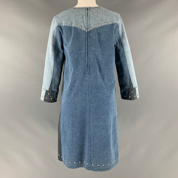M.I.H JEANS Size S Blue Grey Cotton Studded V-Neck Dress