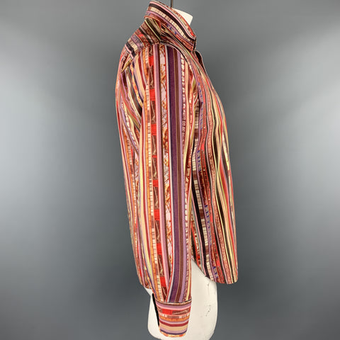 PS by PAUL SMITH Size L Multi-Color Stripe Cotton French Cuff Long Sleeve Shirt