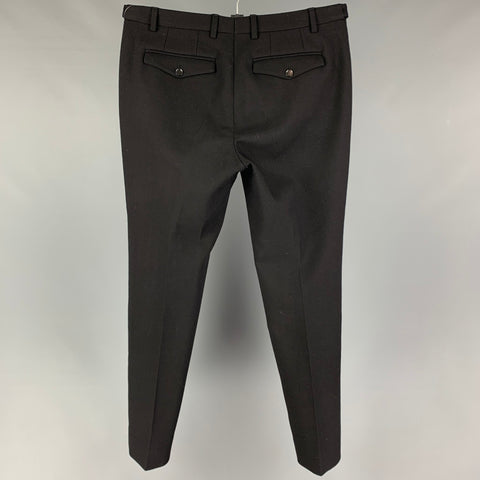 BURBERRY PRORSUM Size 34 Black Wool Button Fly Dress Pants