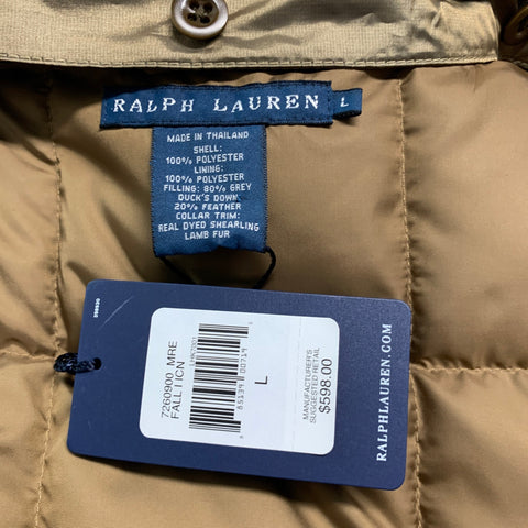 RALPH LAUREN Size L Green Polyester Quilted Zip Up Jacket