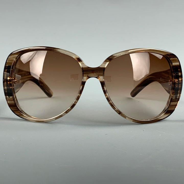 GUCCI Brown & Beige Acetate Glitter Sunglasses