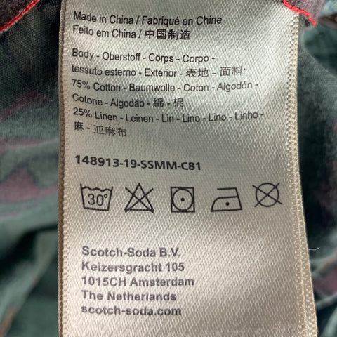 SCOTCH AND SODA Size 31 Green Cotton Linen Drawstring Shorts