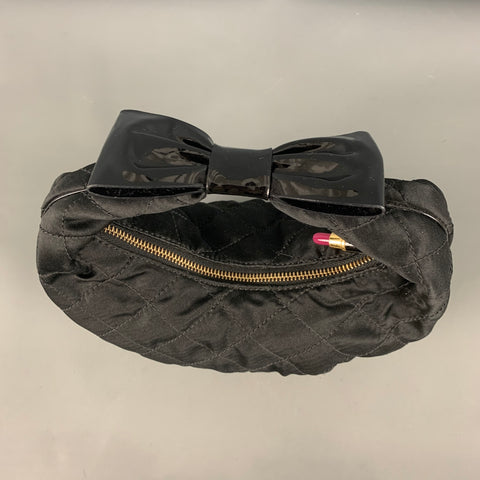 MOSCHINO Mini bolso acolchado negro y marroquinería