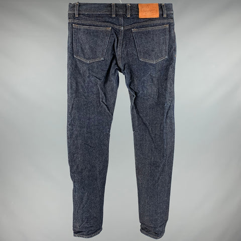 INDIGOGENE Size 34 Navy Contrast Stitch Denim Jeans