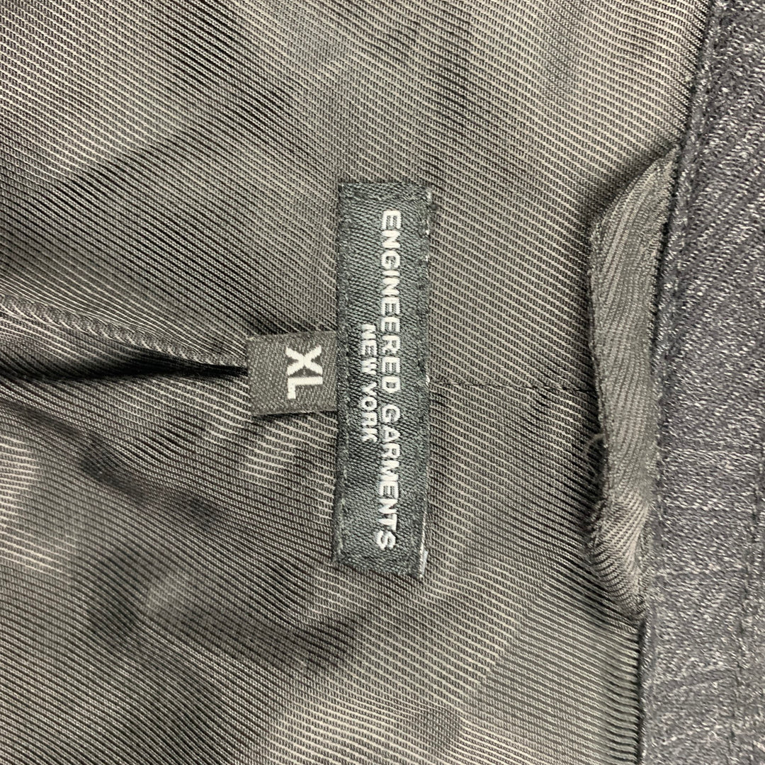 ENGINEERED GARMENTS Size XL Charcoal Textured Cotton / Wool Notch Lapel Jacket