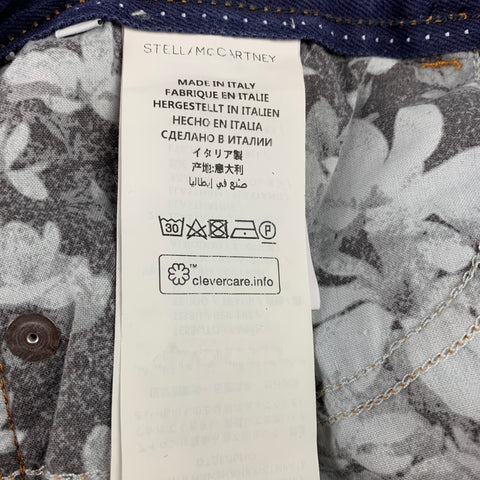 STELLA McCARTNEY Taille 26 Jean en denim taille haute patchwork bleu
