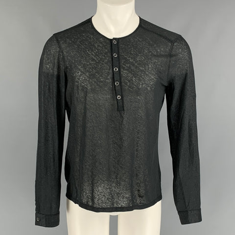 JOHN VARVATOS Jersey de manga larga de lino negro talla M