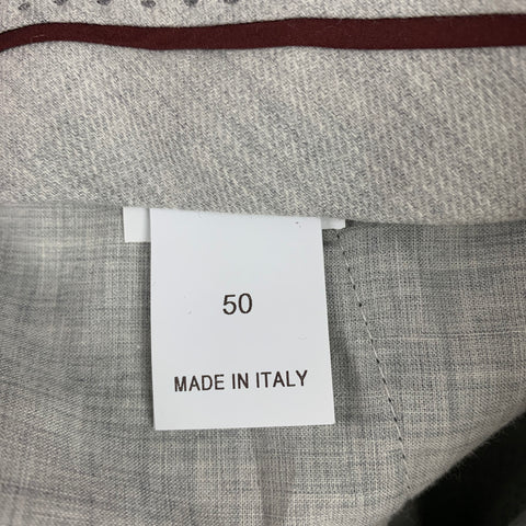 BRUNELLO CUCINELLI Talla 34 Pantalón de vestir con parte delantera plana de lana de pata de gallo gris y negro