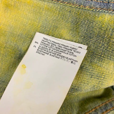DSQUARED2 Size S Yellow Bleached Denim Trucker Vest Jacket