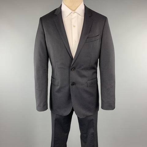 HUGO BOSS Taille 40 Costume à revers cranté en laine marine à carreaux 34 x 31