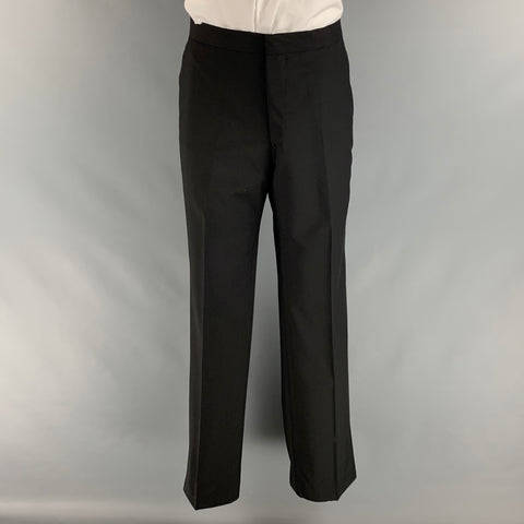 PAUL SMITH Chest Size 40 Black Wool Mohair Notch Lapel 34 33 Tuxedo