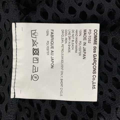 COMME des GARCONS HOMME PLUS Size L Black Mesh Polyester Crew-Neck T-shirt