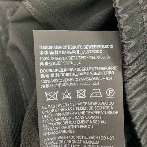 SAINT LAURENT Size 2 Black Silk Elastic Waistband Dress Pants