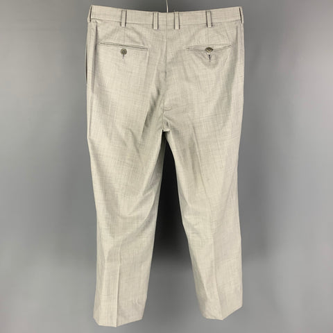 ERMENEGILDO ZEGNA Size 36 Light Grey Wool Flat Front Dress Pants