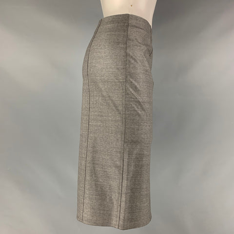 CHRISTIAN DIOR Taille 4 Jupe crayon brillante en laine grise et lycra