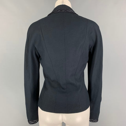 CHRISTIAN DIOR Taille 10 Veste en lin viscose marine Blazer