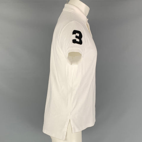 POLO by RALPH LAUREN Size M White Embroidery Cotton Polo