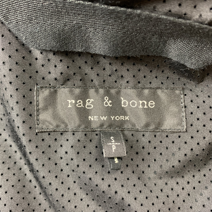 RAG &amp; BONE Chaqueta con capucha y cremallera de algodón revestido en negro talla S