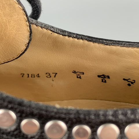 FREE*LANCE Zapatos brogue con cordones de cuero con tachuelas negros talla 7