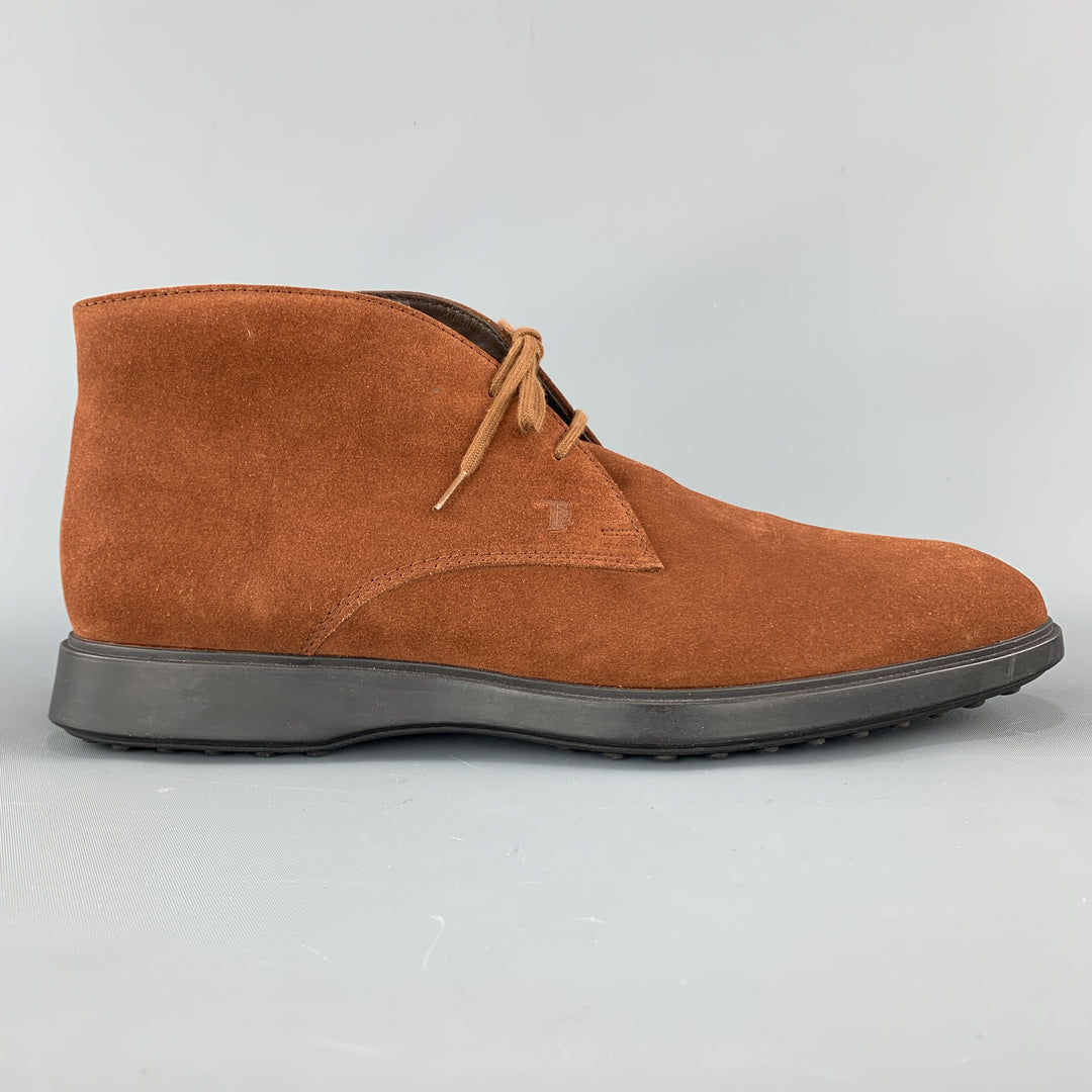 TOD'S Size 9.5 Tan Brown Suede Chukka Lace Up Boots