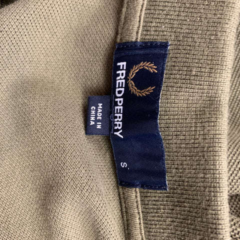FRED PERRY Size S Olive Cotton Buttoned Polo