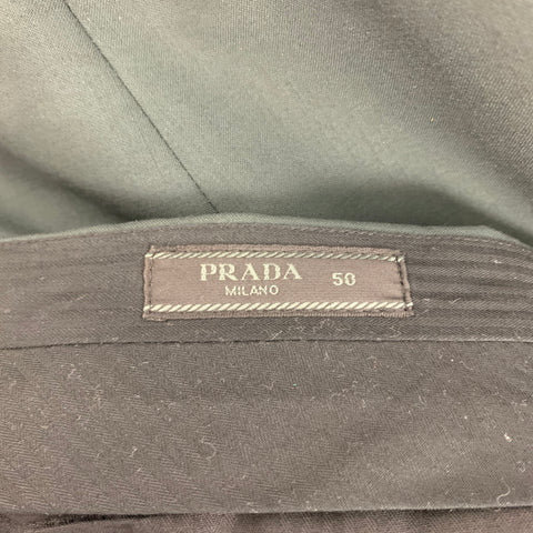 PRADA Size 40 Forest Green Wool Mohair Notch Lapel Suit