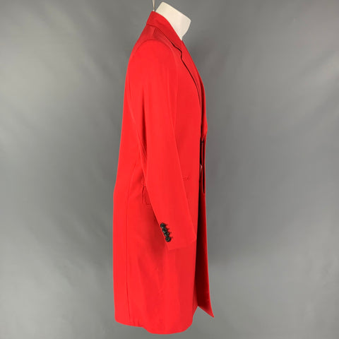 PAUL SMITH Manteau à patte cachée en laine et polyamide rouge taille S