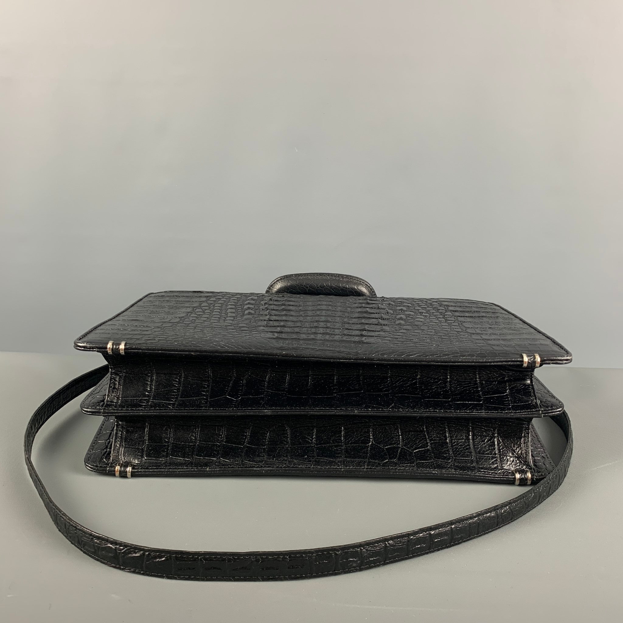 Unisex Alligator Briefcase Laptop Bag Business Tote