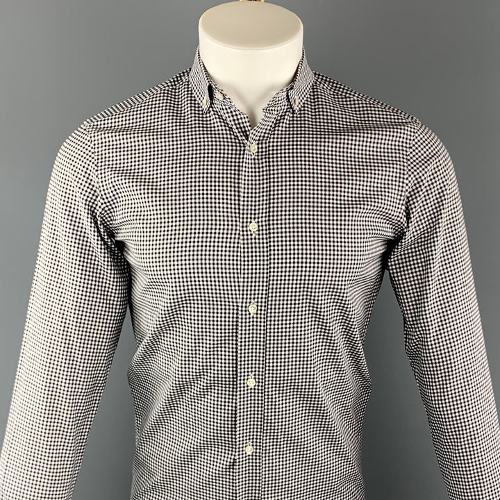 RALPH LAUREN Size S Black & White Checkered Cotton Button Down Long Sleeve Shirt
