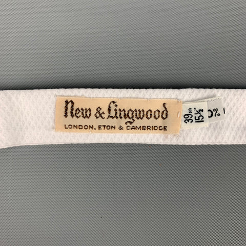 NEW & LINGWOOD White Waffle Knit Cotton Bow Tie