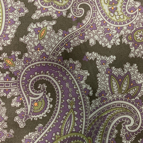 BERGDORF GOODMAN Grey Purple & Black Paisley Cashmere Silk Scarves