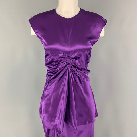 SIES MARJAN Ensemble jupe sans manches froncé violet taille 4