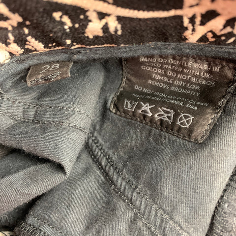 PROENZA SCHOULER for J BRAND Size 28 Black & White Painted Cotton Blend Jeans