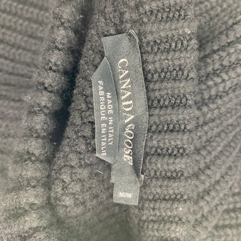 CANADA GOOSE Size M Black Knitted Merino Wool Crew-Neck Sweater