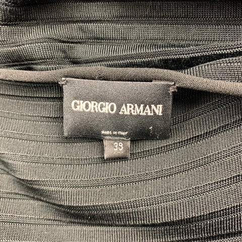 GIORGIO ARMANI Taille 2 Haut décontracté en mélange de viscose texturé noir