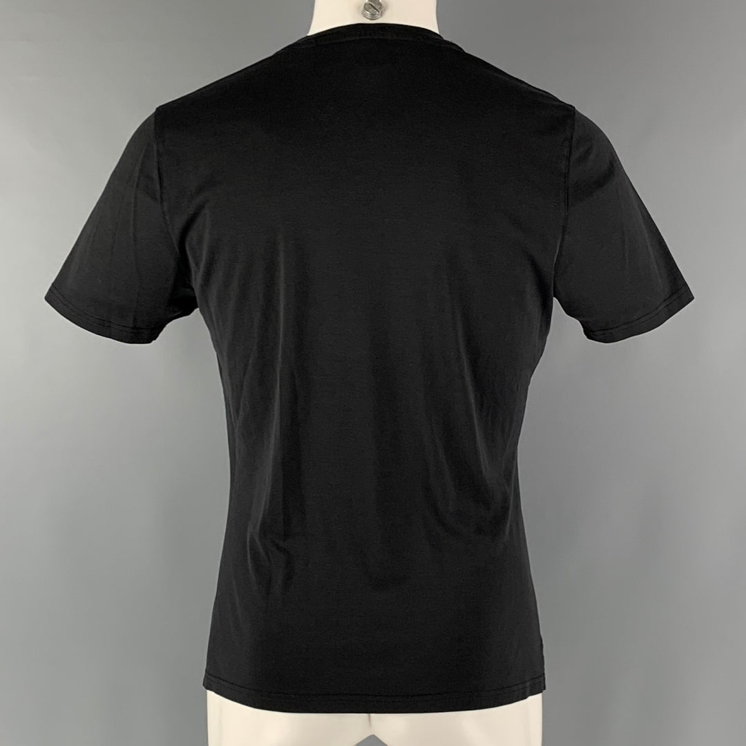 PRADA Camiseta de manga corta de seda negra talla M