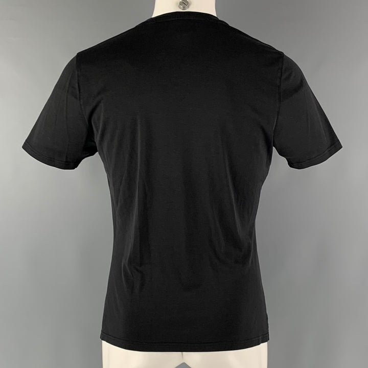 PRADA Camiseta de manga corta de seda negra talla M