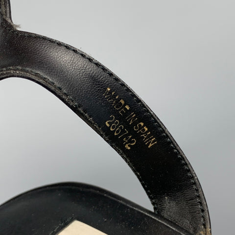 STELLA McCARTNEY Size 6 Black & Brown Woven Faux Leather Sandals