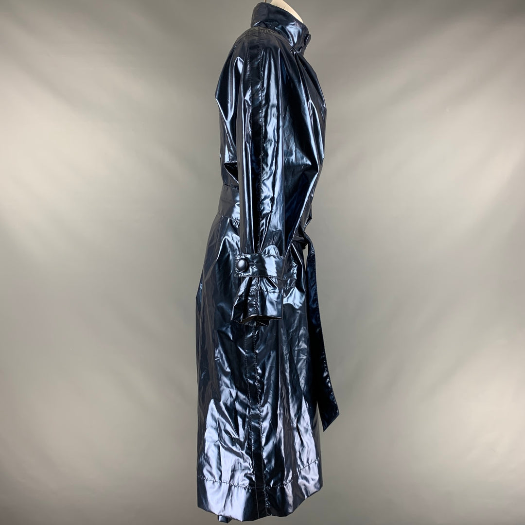 MARC JACOBS Size XS Navy Polyester Metallic Oversized Coat