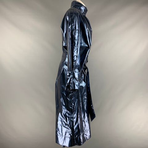 MARC JACOBS Taille XS Manteau surdimensionné en polyester bleu marine métallisé