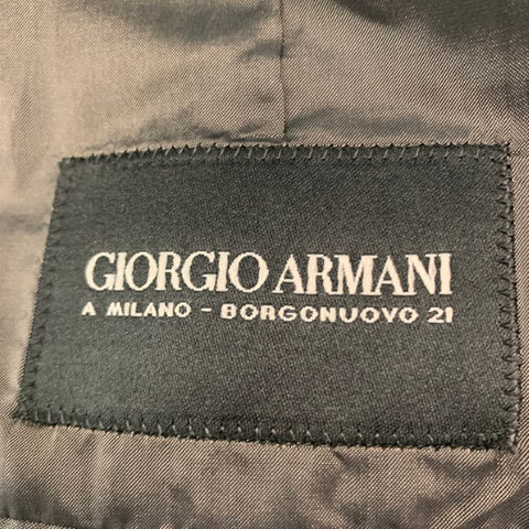 GIORGIO ARMANI Size 40 Grey Wool Spandex Single Button Sport Coat