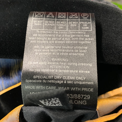 TED BAKER Size 42 Black Velvet Cotton Notch Lapel Sport Coat