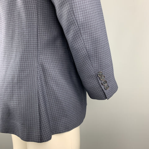 MICHAEL by MICHAEL KORS Size 40 Navy Checkered Short Wool Blend Sport Coat
