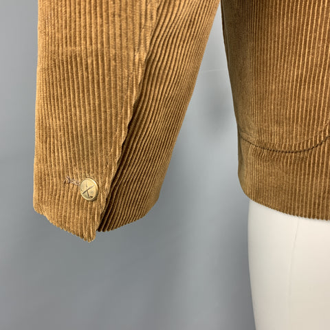 MAISON KITSUNE Size 36 Light Brown Corduroy Notch Lapel Brass Button Blazer