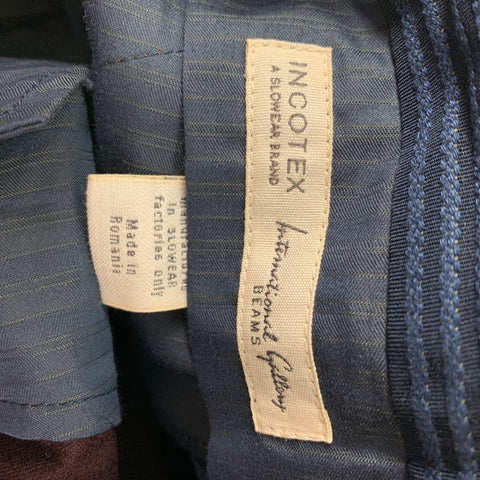 INCOTEX Size 28 Burgundy Flannel Flat Front Dress Pants