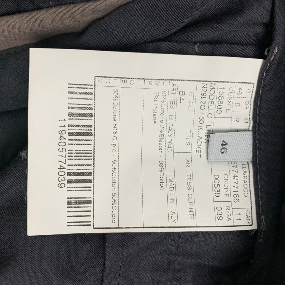 BOGLIOLI Size 36 Grey Cotton Notch Lapel Suit