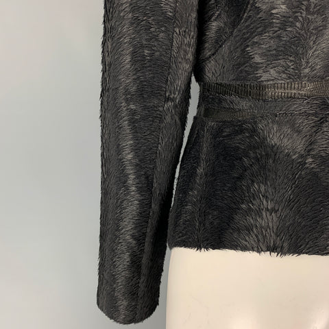 HERVE LEGER Size S Black Textured Jacket Blazer
