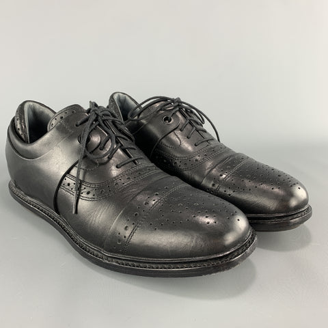 TSUBO Taille 10 Embout à lacets en cuir noir WEXLER II Brogues